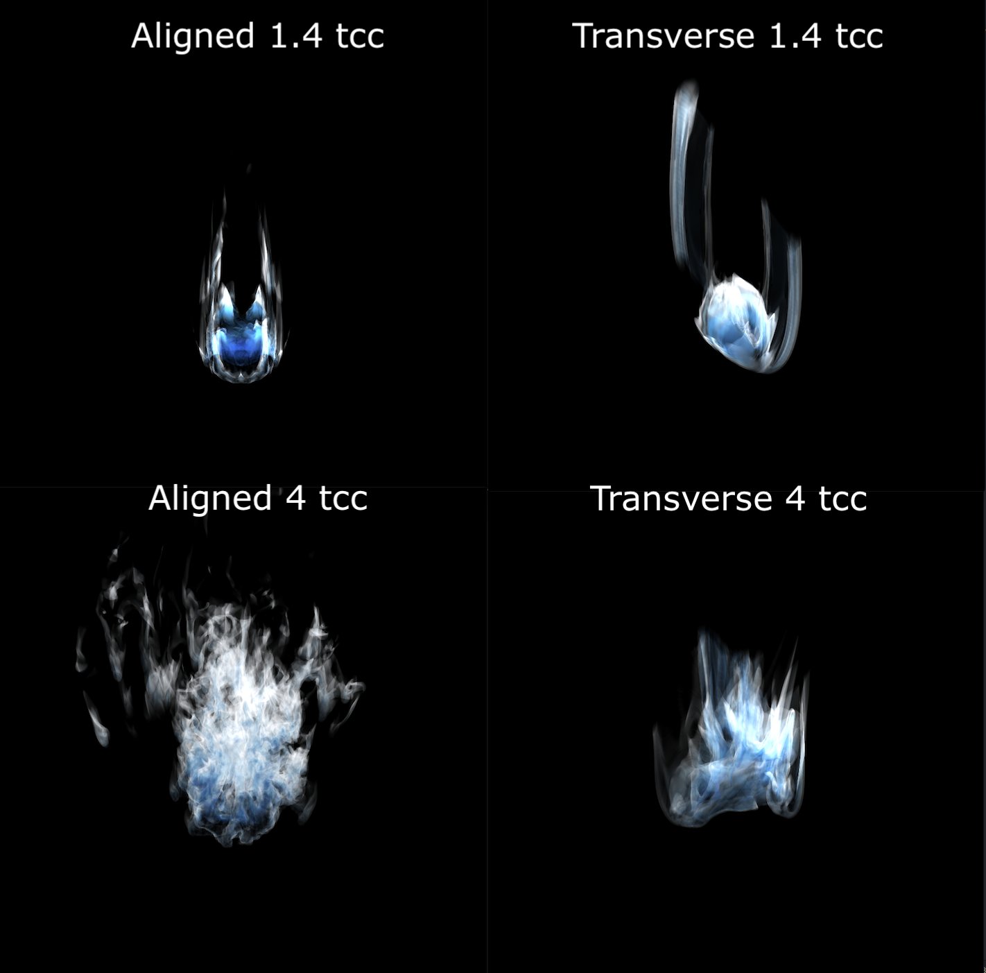 volume renderings of the wind-cloud simulations with magnetic fields